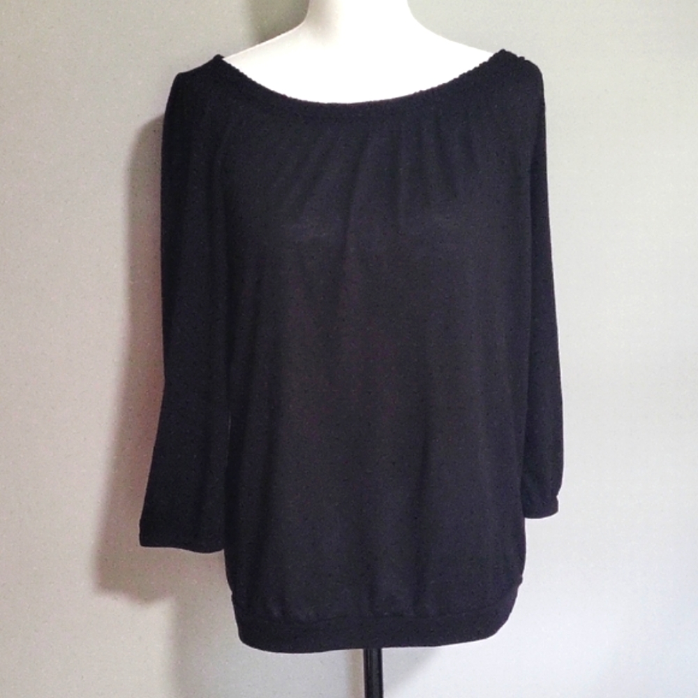 LOFT black top,  3/4 sleeves,  small